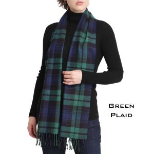 1225 - Christmas Ideas  Cashmere Feel Scarves - Solids & Plaids<br>
1337-GR Green Plaid - One Size Fits All