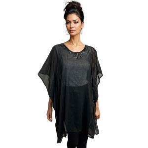 0175 - Beaded Kaftan Style Tops  0175 - Black<br> 
Beaded Kaftan Style Top  - One Size Fits Most