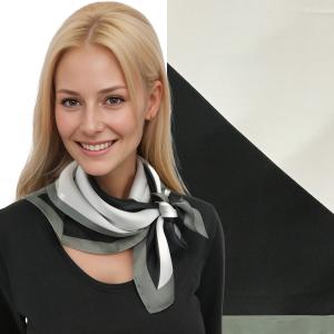 Wholesale 3413 -  Light Satin Neckerchief Squares 3413/01<br>
Black and White  - 27.5