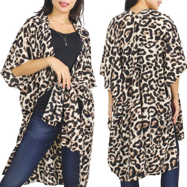 Wholesale9930 - Print Leopard Kimono