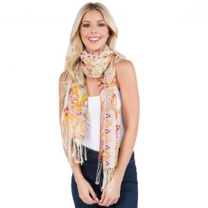 902/904 - Paisley Light Wool Scarves MIXED PAISLEY Scarf Light Wool (904-PK)  - 