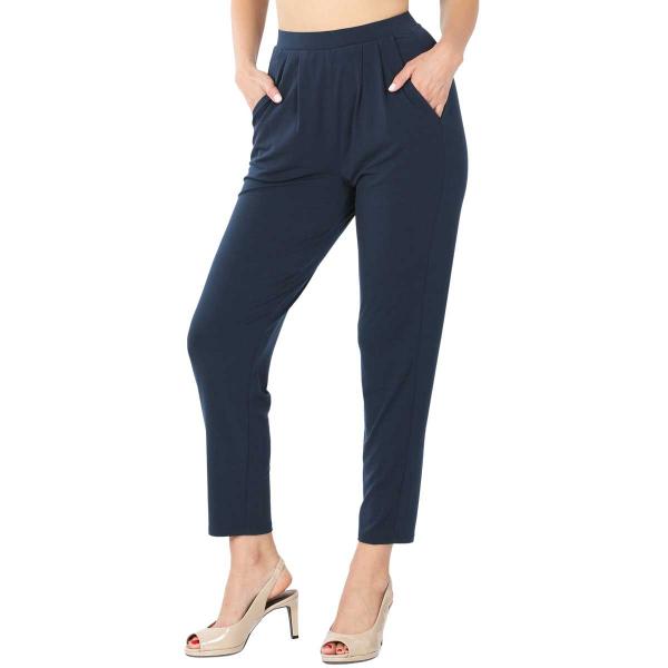 10019 Ity Pleated Waist Pants w/ Side Pockets  MIDNIGHT Ity Pleated Waist Pants w/ Side Pockets 10019 - Medium