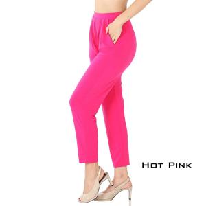 10019 Ity Pleated Waist Pants w/ Side Pockets  HOT PINK Ity Pleated Waist Pants w/ Side Pockets 10019 - X-Large