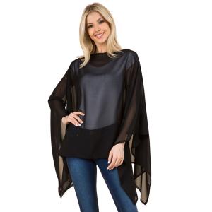 Chiffon Keyhole Ponchos 3120/3116 3116 - Black*** - 