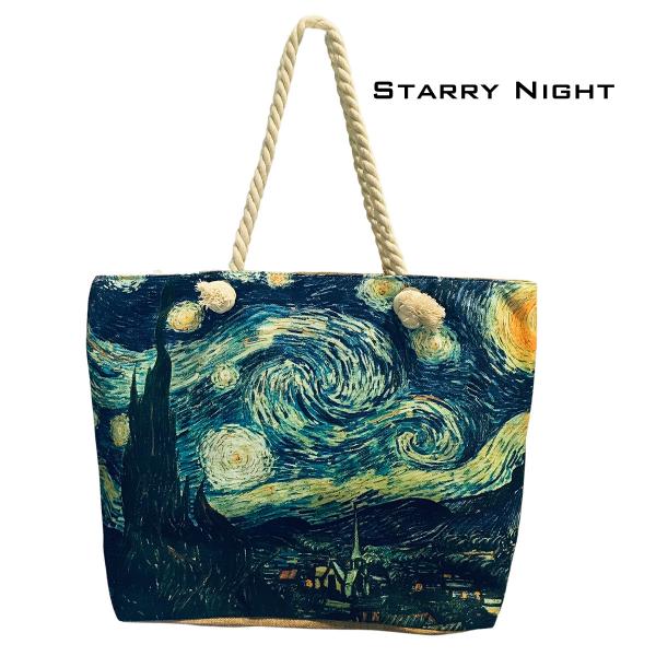 Van Gogh Tote Bag the Starry Night Art Print on 