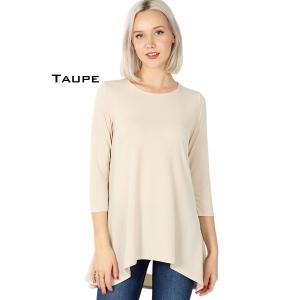 2367 - Ity High-Low 3/4 Sleeve Top TAUPE Ity High-Low 3/4 Sleeve Top 2367 - Small