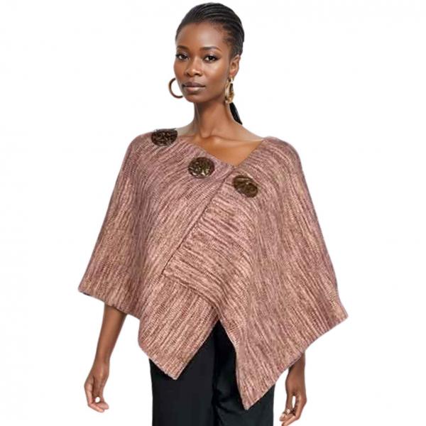 wholesale 10082 - Knit Coconut Button Shawl  10082 - Taupe Tones Knit<br> 
Coconut Button Shawl  - One Size Fits All