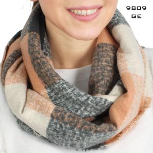 AssortedWinter Infinities-9810/10078/1296/4082/766 9809 GREY MULTI Woven Infinity Scarf - One Size Fits All