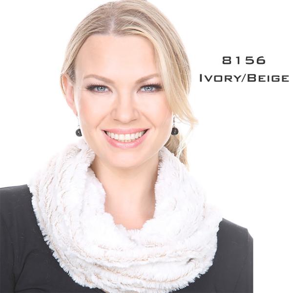 Fall/Winter Infinity Scarves - Faux Fur 3529 8156 IVORY/BEIGE Infinity Faux Fur  - One Size Fits Most