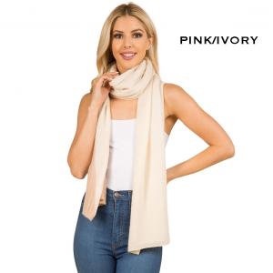 3147 - Two Tone Knit Scarf 3147 Eggshell/Ivory Two Tone Knit Scarf  - 24