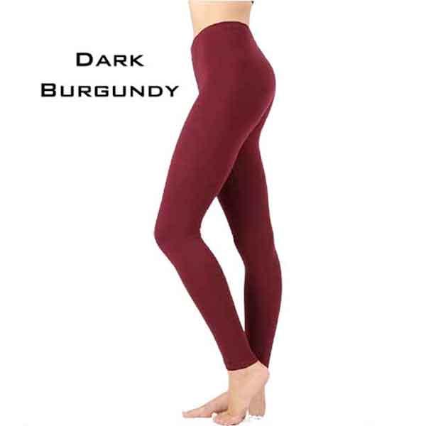 wholesale 1851 - Cotton Blend Leggings - 1851 1851 - Dark Burgundy<br> Cotton Blend Leggings - Small