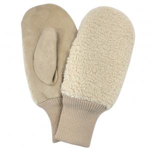 Plush Mittens  3039 - Beige<br>
Sherpa and Suede Mittens
 - One Size Fits Most