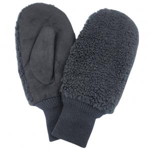Plush Mittens  3039 - Black<br>
Sherpa and Suede Mittens
 - One Size Fits Most