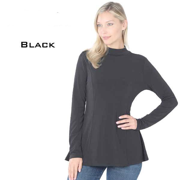 wholesale 10016 - Long Sleeve ITY Mock Turtleneck Tops 10016 - Black - Medium