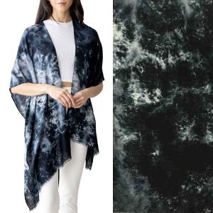 Tie Dyed Kimonos  010 - Black<br>
Marbleized Tie Dyed - One Size Fits Most