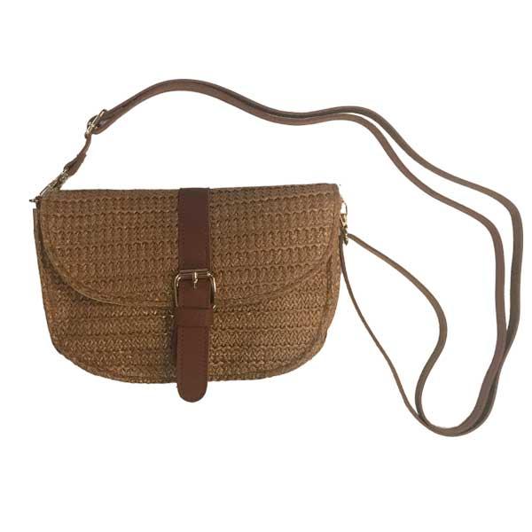 2011 - Wicker Look Summer Bags 2010 - Tan<br>
Wicker Look Buckle Crossbody Bag - 