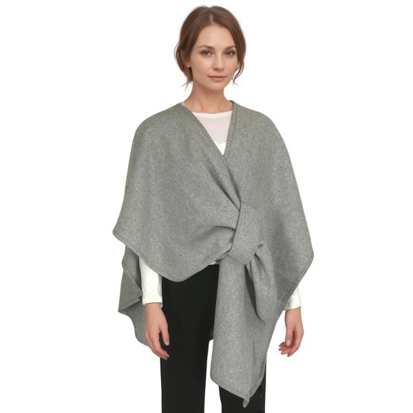 LC16 - Luxury Wool Feel Loop Cape LC16 - Light Grey - One Size Fits Most