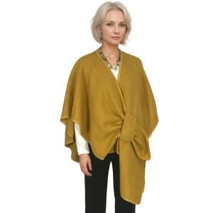 Wholesale LC16 - Luxury Wool Feel Loop Cape LC16 - Mustard - One Size Fits Most