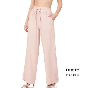 1105 - Soft Linen Blend Pants  1105 - Dusty Blush  - S