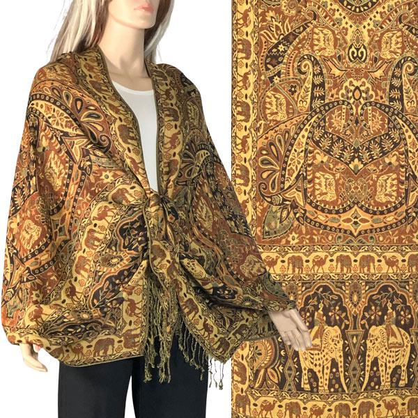 3693 - Elephant Print Woven Shawls 3693 - A05 Camel Multi<br>
Elephant Print Shawl - 