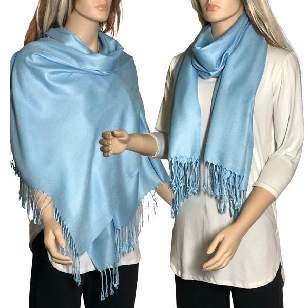 3697 - Pashmina Style Solid Color Wraps Light Blue - 