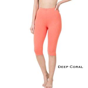 1801  - Cotton Blend Capri Leggings 1801 - Deep Coral  <br>
Cotton Blend Capri Leggings - Small