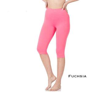 1801  - Cotton Blend Capri Leggings 1801 - Fuchsia  <br>
Cotton Blend Capri Leggings - Small