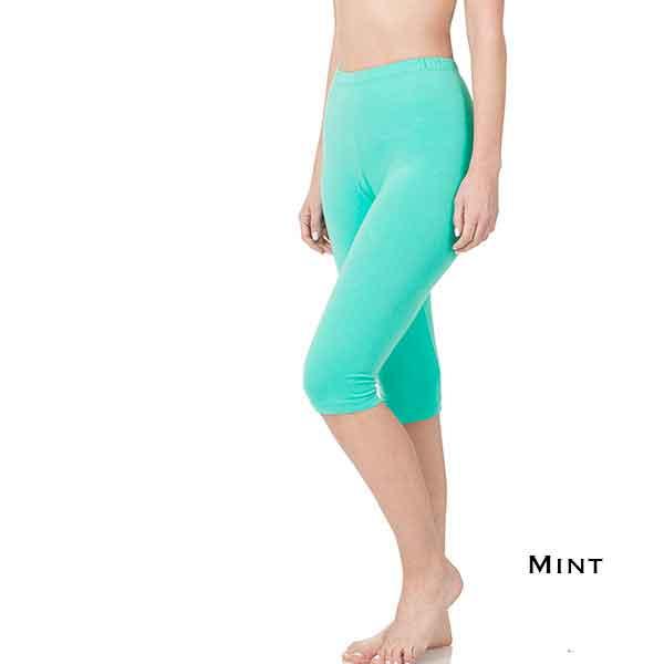 1801  - Cotton Blend Capri Leggings 1801 - Mint  <br>
Cotton Blend Capri Leggings - Small