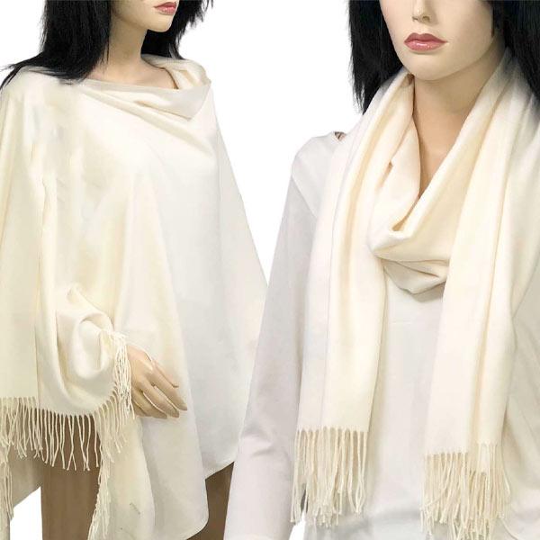 3713 - Cashmere Blend Shawls - Solid and Two Tone 3713 - Ivory <br>Cashmere Blend Shawl - 