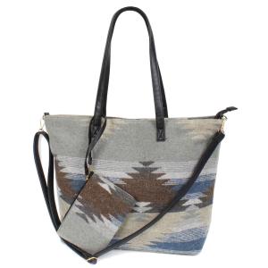 3720 - Weekend Tote Bag/Pouch 2 pc Sets 10326 - Taupe Multi 2pc Set <br>
Western Tote Bag/Pouch Set - 18.5