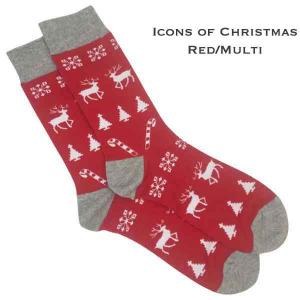 3748 - Crew Socks Icons of Christmas - Red/Multi - Woman's 6-10