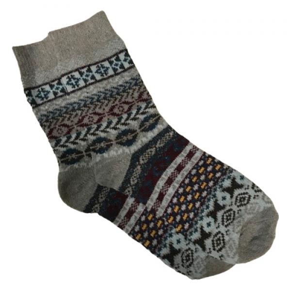 wholesale 3748 - Crew Socks Adirondack - Grey Multi - Woman's 6-10