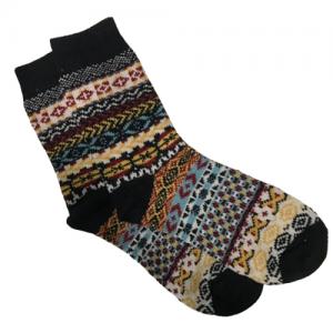 3748 - Crew Socks Adirondack - Black/Gold Multi - Woman's 6-10