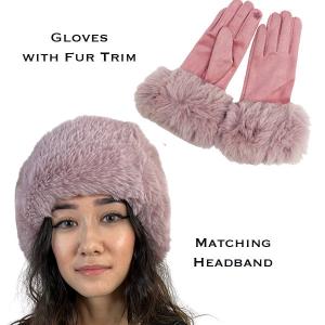 3750 - Faux Rabbit Fur Headbands & Matching Gloves 3750 - 06<br>Dusty Pink
Fur Headband with Matching Gloves - One Size Fits Most