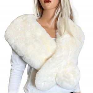 LC3801 - Faux Rabbit Stoles Ivory<br>
Faux Rabbit Stole - 