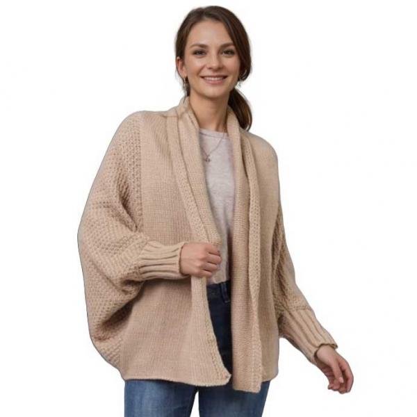 10908 - Sweater Cardigan Taupe - One Size Fits Most