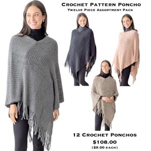 Wholesale 5110 -  Vermont Crochet Pattern Ponchos 5110 - Twelve Piece Assortment Pack - 