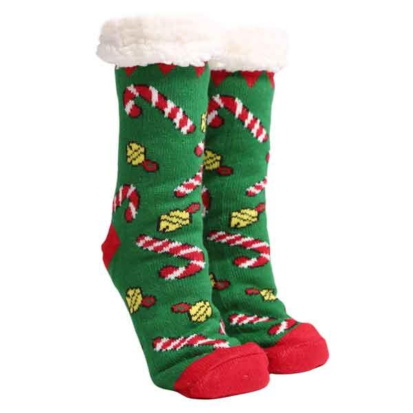 wholesale 3841 - Christmas  Pattern Non-Slip Sherpa Socks 205 - 04 - One Size Fits Most