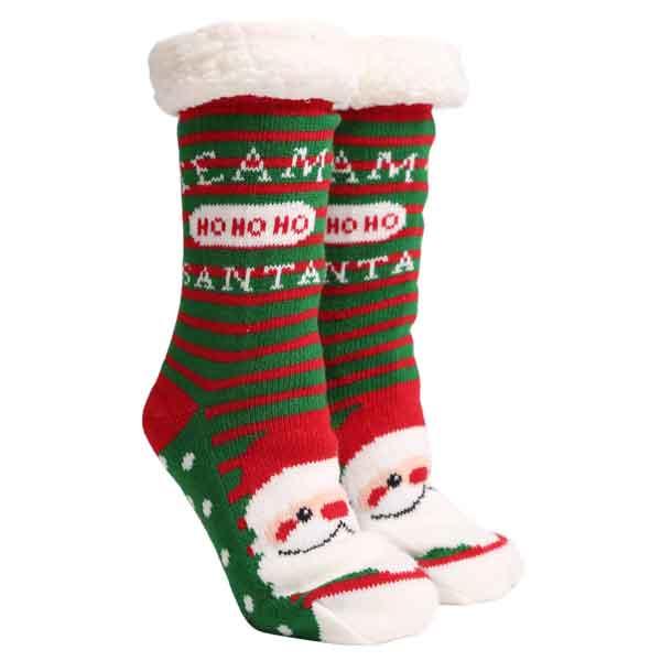 wholesale 3841 - Christmas  Pattern Non-Slip Sherpa Socks 205 - 03 - One Size Fits Most