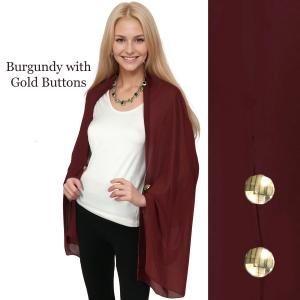 Wholesale 3845 - Georgette Button Boleros 136/G<br>
Burgundy w/Gold Buttons - 27