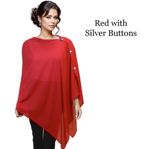 3846 - Georgette Button Shawls 200S - Red w/Silver Buttons<br>
Georgette Button Shawl - 