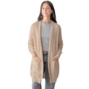 5120 - Cable Knit Cardigan 5120 - New Beige <br> Cable Knit Cardigan - One Size Fits Most