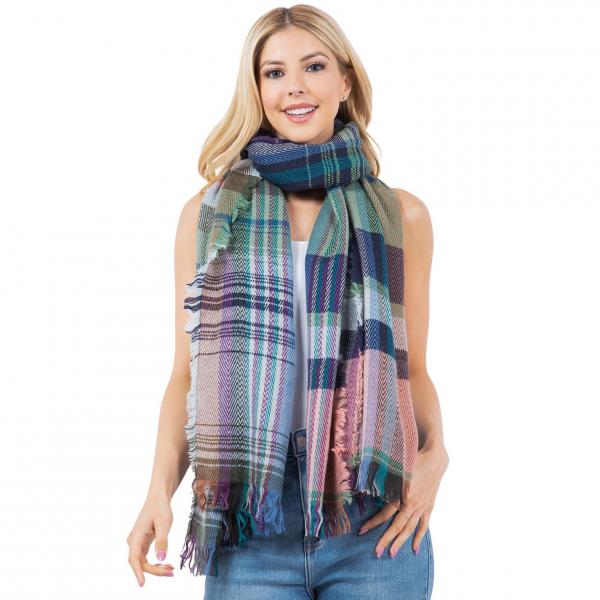 wholesale 98B1 - Multi-Color Plaid Scarf/Shawl Plaid #01 - 