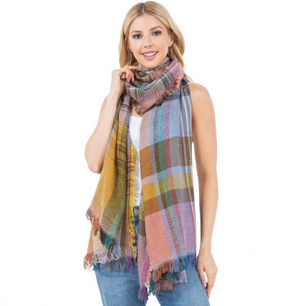 98B1 - Multi-Color Plaid Scarf/Shawl Plaid #02 - 