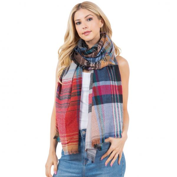 98B1 - Multi-Color Plaid Scarf/Shawl Plaid #03 - 