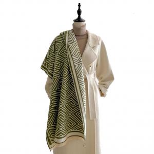 3891 - Geometric Brushed Cashmere Feel Shawls 3891 - Green Geometric - 27