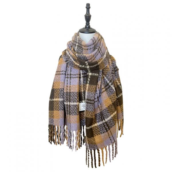 3693 - Plaid Shawls 3893 - Brown/Rust/Violet Multi - 24