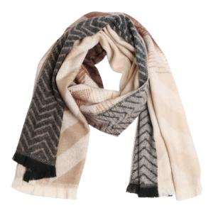 2407 - Chevron and Stripe Shawls 2407 - Beige Multi<br>Chevron and Stripe Shawl - 26