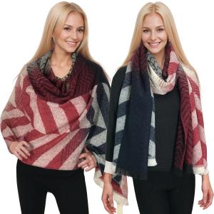 Wholesale 2407 - Chevron and Stripe Shawls 2407 - Red Multi
Chevron and Stripes  - 26