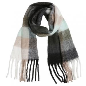 2411 - Checkered Pattern Long Fringe Scarf 2411 - Black Multi<br>
Checkered Pattern Long Fringe Scarf - 